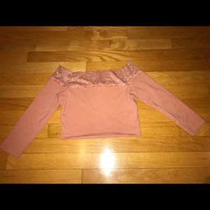 Forever 21 off the shoulder crop top with lace